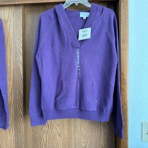NWT women’s Sonoma purple hooded sweater size XL